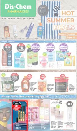 Dis-Chem : Hot Summer Deals (14 November - 08 December 2024), page 1