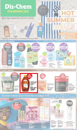 Dis-Chem : Hot Summer Deals (14 November - 08 December 2024), page 1