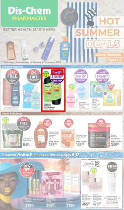 Dis-Chem : Hot Summer Deals (14 November - 08 December 2024), page 1