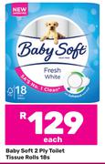 Baby Soft 2 Ply Toilet Tissue Rolls-18s Each