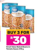 Great Value Baked Beans In Tomato Sauce-For 3 x 410g