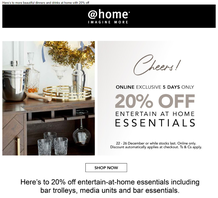 @Home : Entertain At Home Essentials (Request Valid Dates From Retailer)