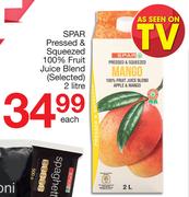 Spar Pressed & Squeezed 100% Fruit Juice Blend (Selected)-2Ltr Each