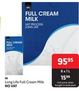 M Long Life Full Cream Milk-6 x 1L