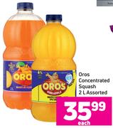 Oros Concentrated Squash Assorted-2Ltr Each