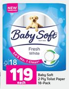 Baby Soft 2Ply Toilet Paper-18's Pack Each