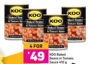 KOO Baked Beans In Tomato Sauce-For 4 x 410g