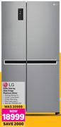 LG 626Ltr Side By Side Fridge (Platinum Silver) 761085-A