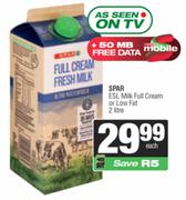 Spar ESL Milk (Full Cream Or Low Fat)-2Ltr Each