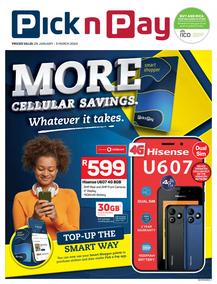 Pick n Pay : More Cellular Savings (29 January - 3 March 2024)