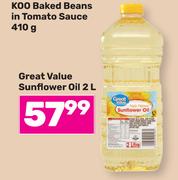 Great Value Sunflower Oil-2L