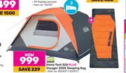 Campmaster Dome Tent 320 Plus Voyager 200E Sleeping Bag