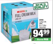 Spar Long Life Milk Assorted-6 x 1L Per Pack