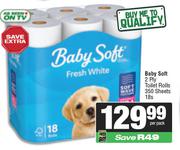 Baby Soft 2 Ply Toilet Rolls 350 Sheets-18s Per Pack