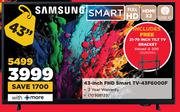 Samsung 43" FHD Smart TV 43F6000F With Free 21-70" Tilt TV Bracket