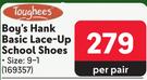 Toughees Boy's Hank Basic Lace Up School Shoes Size 9-1-Per Pair