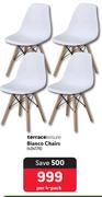 Terrace Leisure Bianco Chairs-Per 4 Pack