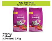 Whiskas Cat Food (All Variants)-For 2 x 2.7Kg