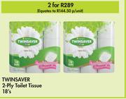 Twinsaver 2 Ply Toilet Tissue-For 2 x 18's