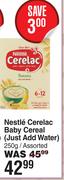 Nestle Cerelac Baby Cereal JUst Add Water Assorted-250g