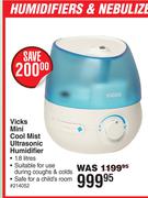 Vicks Mini Cool Mist Ultra Sonic Humidifier