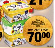 Flora Fat Spread Tub(Regular Or Light)-3 x 500g