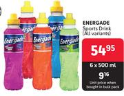 Energade Sports Drink (All Variants)-6 x 500ml