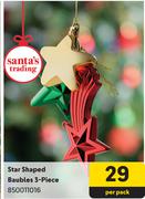 Star Shaped Baubles 3 Piece-Per Pack