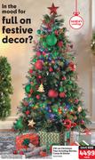 210cm Christmas Tree Including Berries, Cones & Glitter-Each
