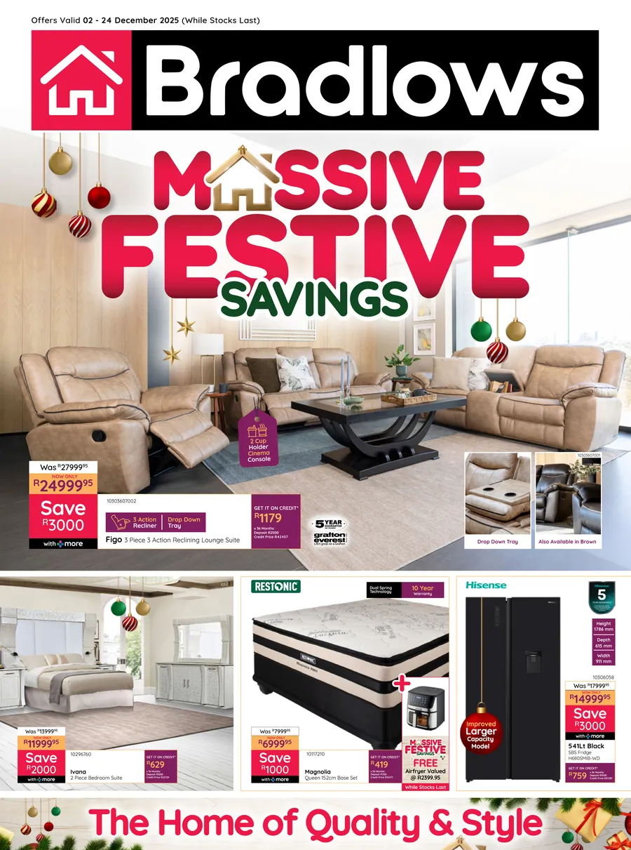 Bradlows : Massive Festive Savings (02 December - 24 December 2025)