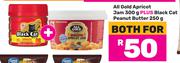 All Gold Apricot Jam 300g Plus Black Cat Peanut Butter 250g-Both For