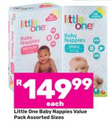 Little One Baby Nappies Value Pack Assorted Sizes-Each