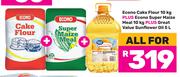 Econo Cake Flour 10Kg + Econo Super Maize Meal 10Kg + Great Value Sunflower Oil 5L-All For