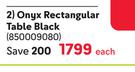 Terraceleisure Onyx Rectangular Table (Black)