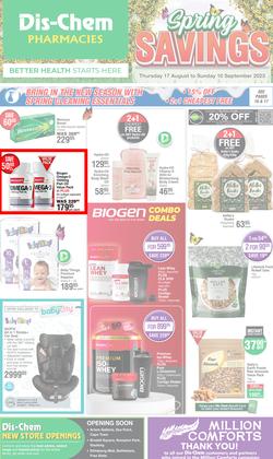 Dis-Chem : Spring Savings (17 August - 10 September 2023), page 1