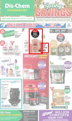 Dis-Chem : Spring Savings (17 August - 10 September 2023), page 1