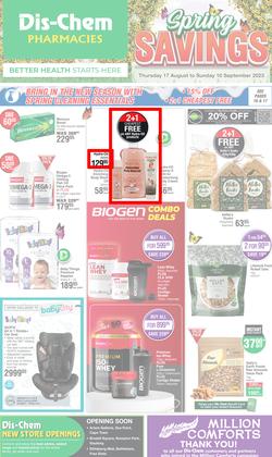 Dis-Chem : Spring Savings (17 August - 10 September 2023), page 1