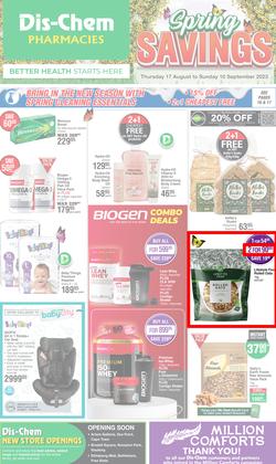 Dis-Chem : Spring Savings (17 August - 10 September 2023), page 1