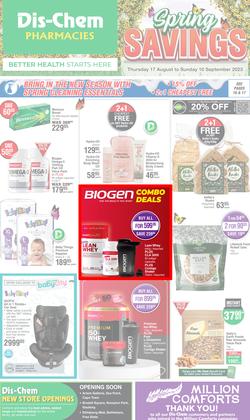 Dis-Chem : Spring Savings (17 August - 10 September 2023), page 1