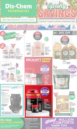 Dis-Chem : Spring Savings (17 August - 10 September 2023), page 1