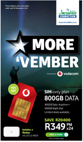 Incredible Connection : More'Vember Connected Vodacom (26 November - 29 November 2021)