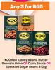 Koo Red Kidney Beans,Butter Beans In Brine Or Curry Sauce Or Speckled Sugar Beans-For 3 x 410g