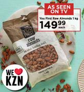 You First Raw Almonds-1Kg Each