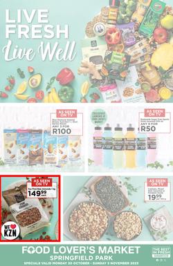 Food Lover's Market Springfield Park : Live Fresh, Live Well (30 October - 05 November 2023), page 1