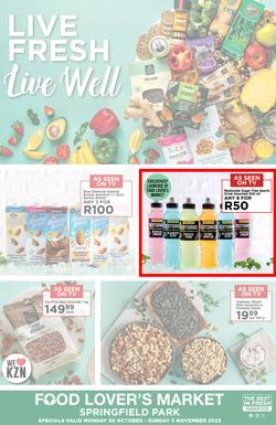 Food Lover's Market Springfield Park : Live Fresh, Live Well (30 October - 05 November 2023), page 1
