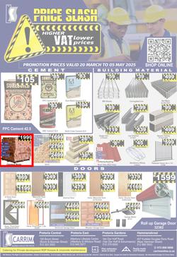 K Carrim Builders Mecca : Price Slash (20 March - 05 May 2025), page 1
