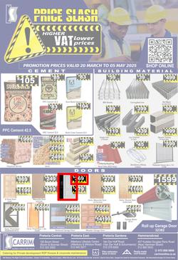 K Carrim Builders Mecca : Price Slash (20 March - 05 May 2025), page 1