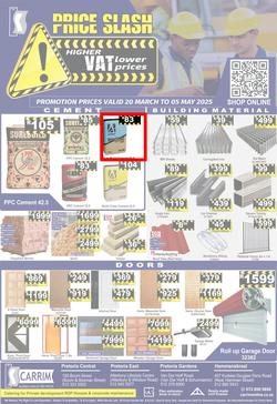 K Carrim Builders Mecca : Price Slash (20 March - 05 May 2025), page 1