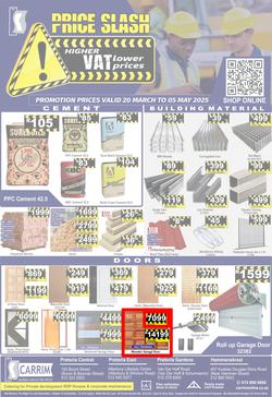 K Carrim Builders Mecca : Price Slash (20 March - 05 May 2025), page 1
