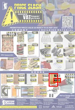 K Carrim Builders Mecca : Price Slash (20 March - 05 May 2025), page 1